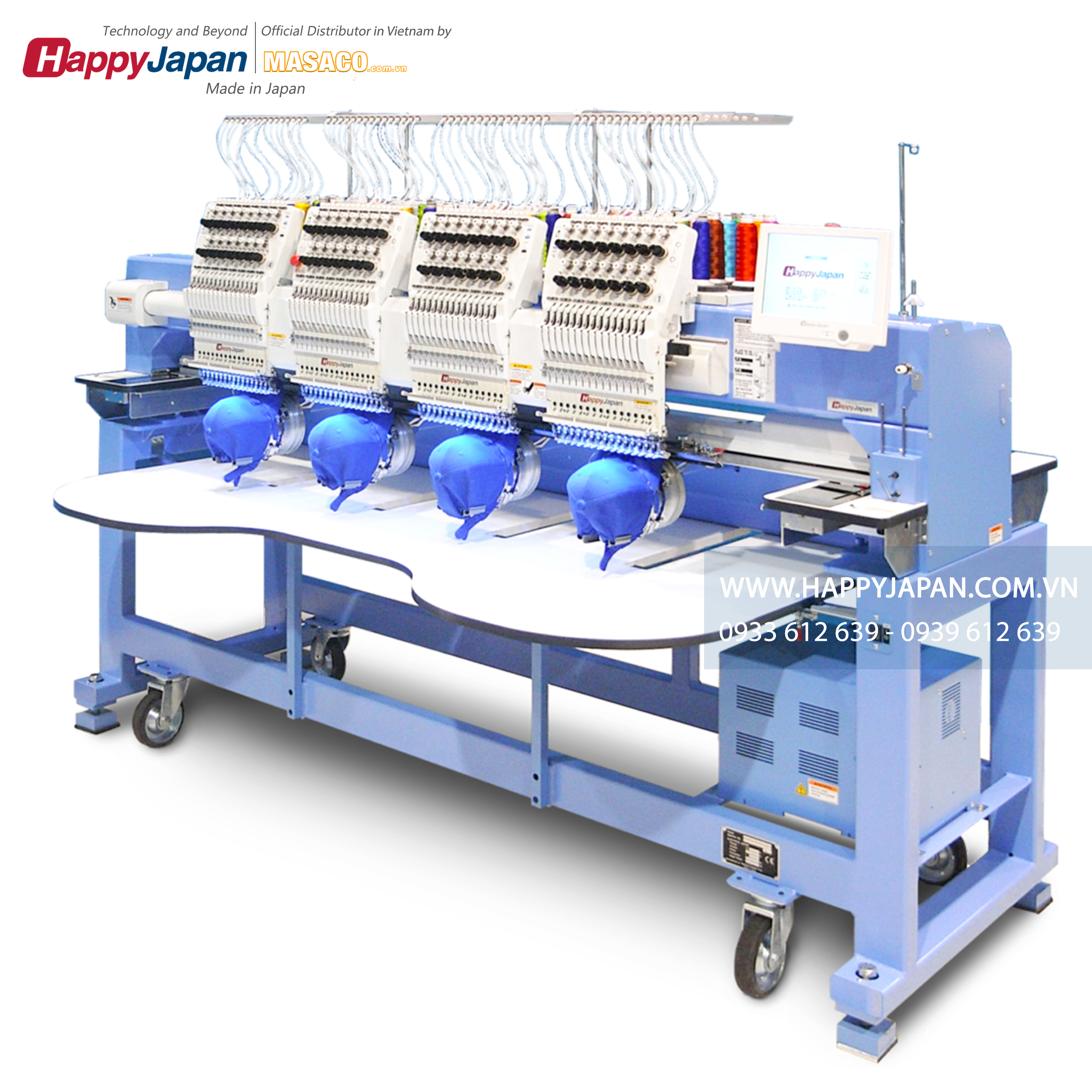 máy thêu 4 đầu happyjapan HCR3