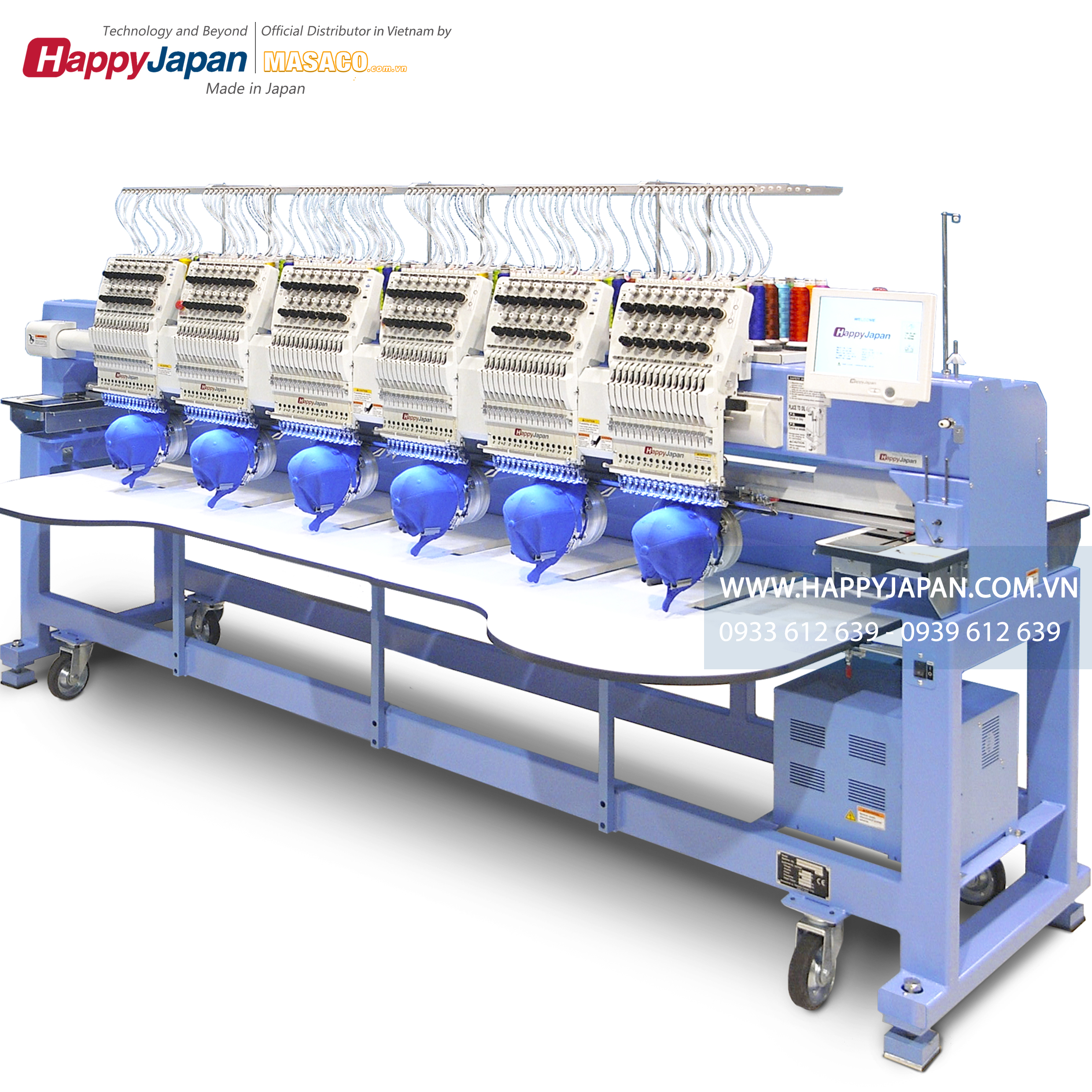 máy thêu 6 đầu happyjapan HCR3