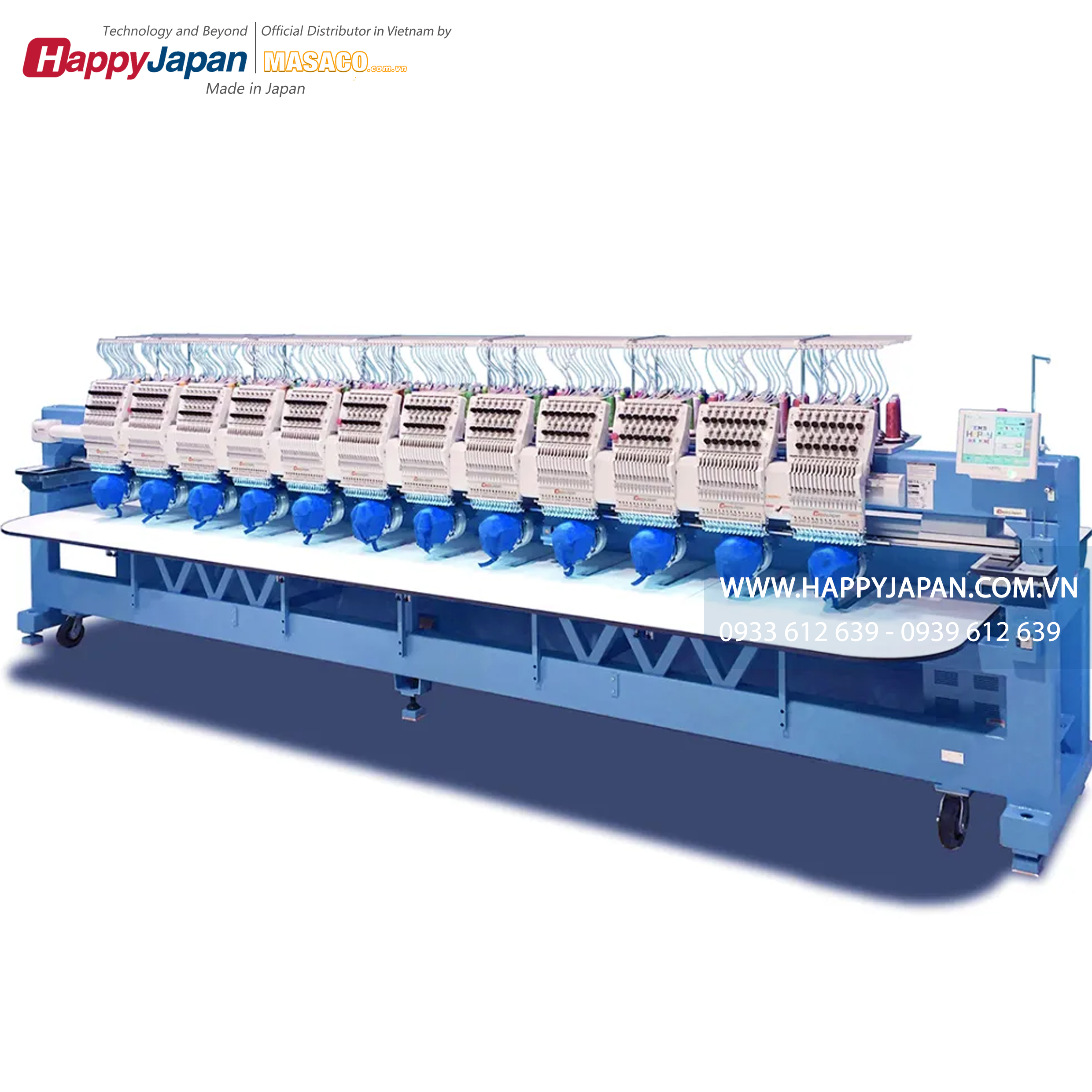 máy thêu 12 đầu happyjapan HCR3