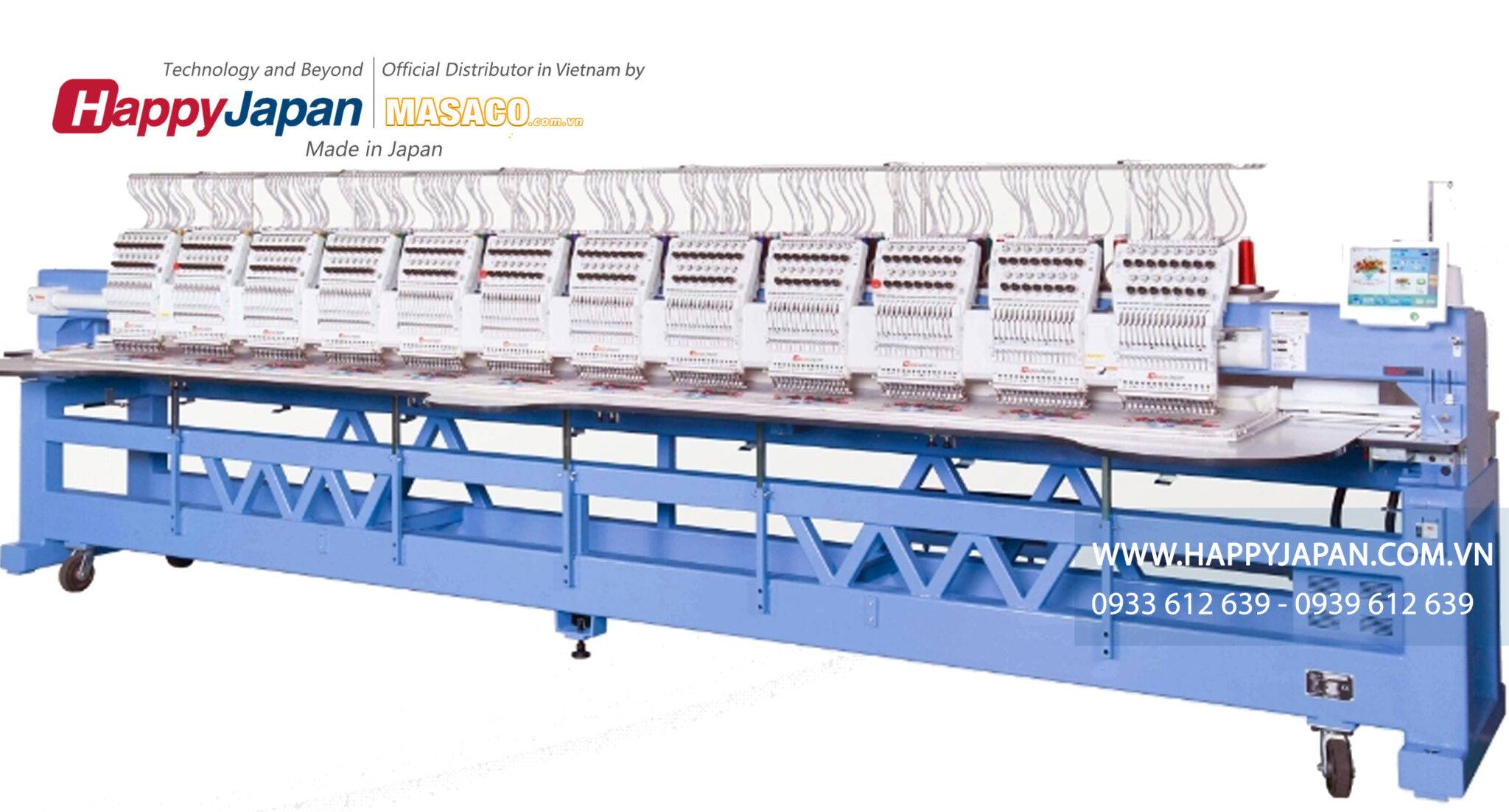 máy thêu nhiều đầu happyjapan HCR3 Series (Multi-head)